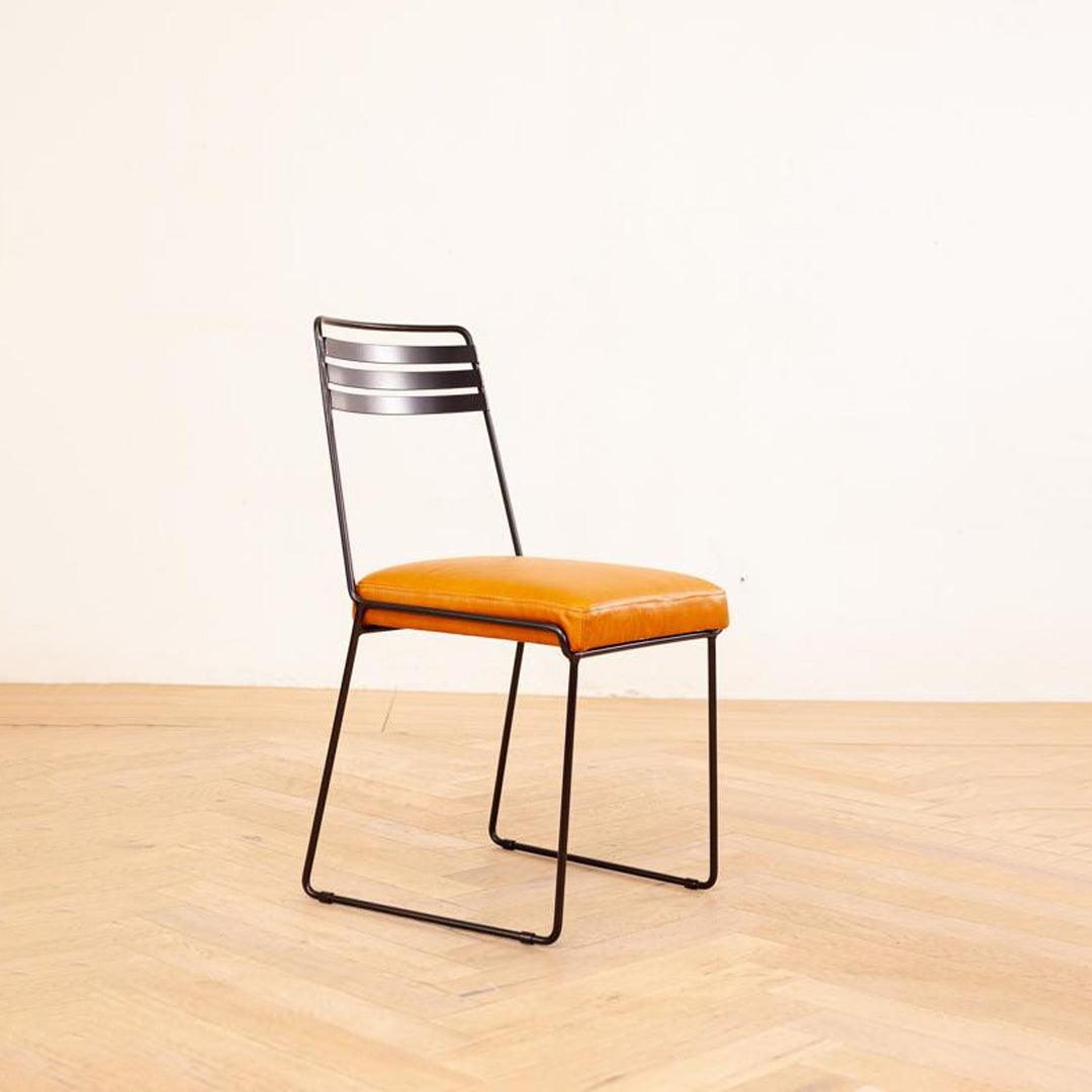 Steel chair with fabric seat - Ada Dining Chair. Seat height 450mm   Back rest 860mm