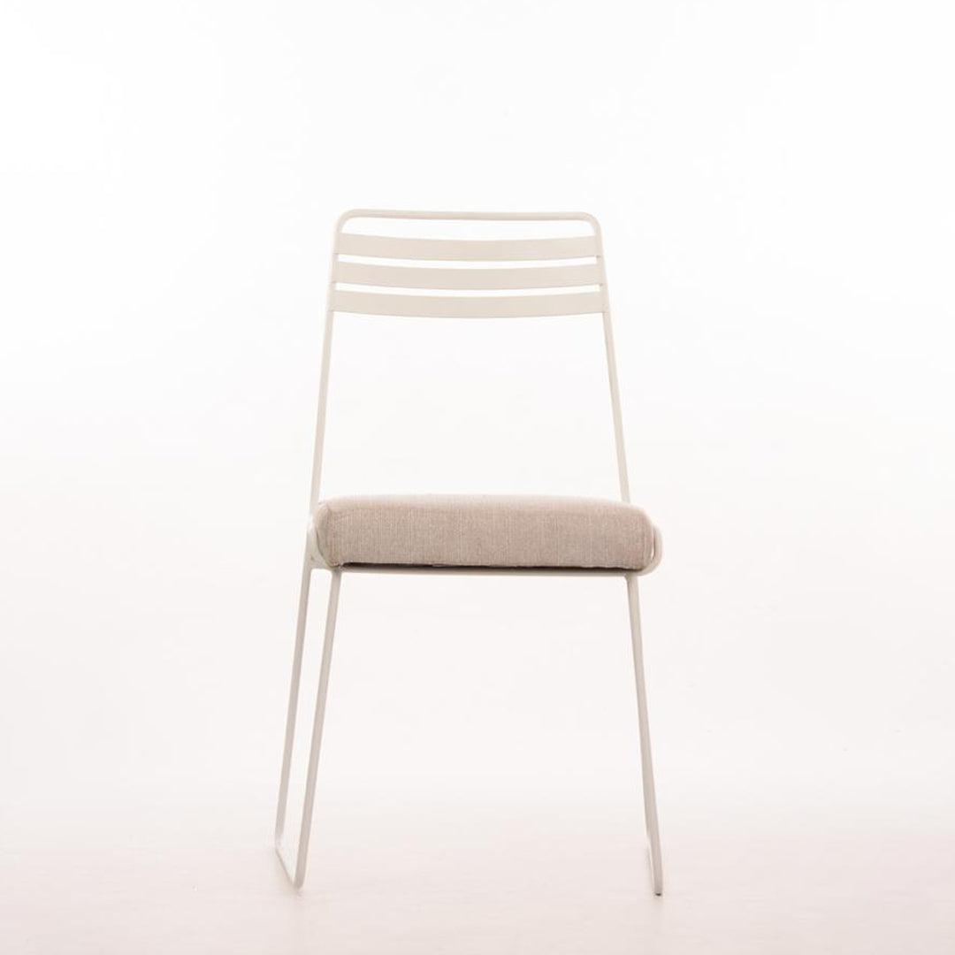 Steel chair with fabric seat - Ada Dining Chair. Seat height 450mm   Back rest 860mm