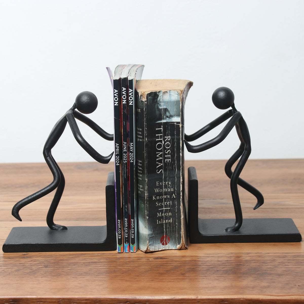 Handmade Metal Figure Table Décor - Steel Bookends