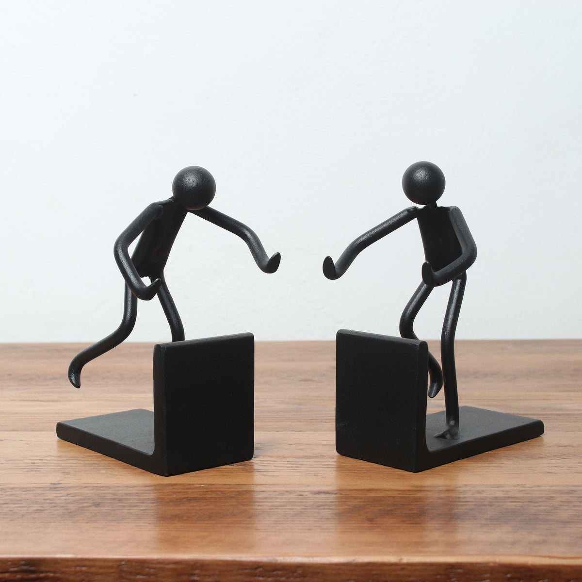Handmade Metal Figure Table Décor - Steel Bookends