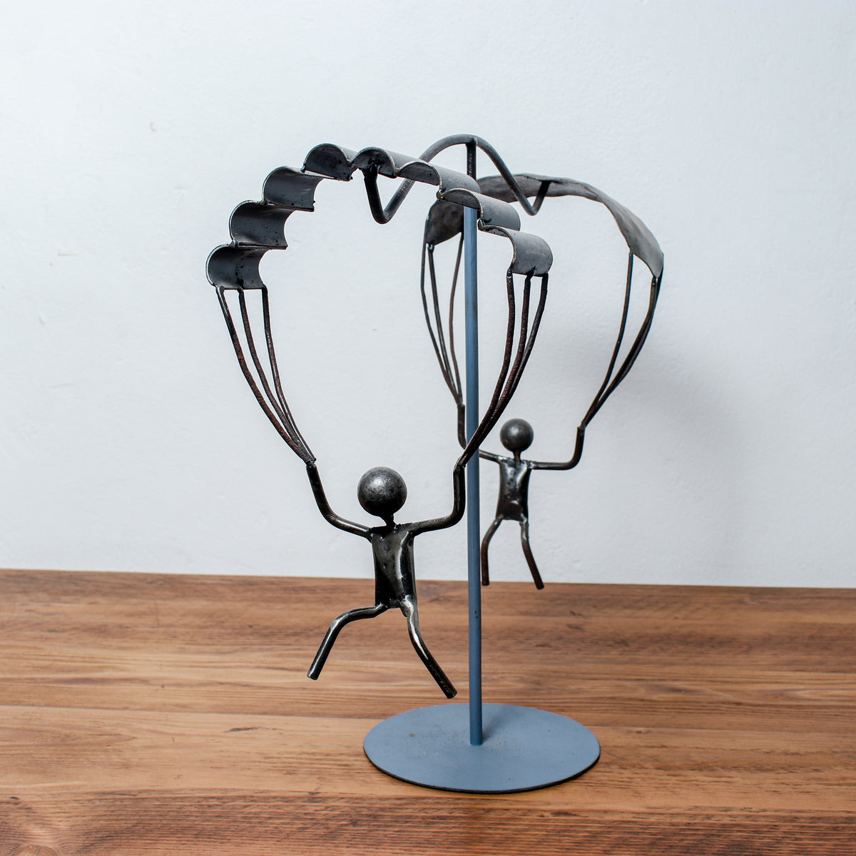Handmade Metal Figure Table Décor - Parachute Men