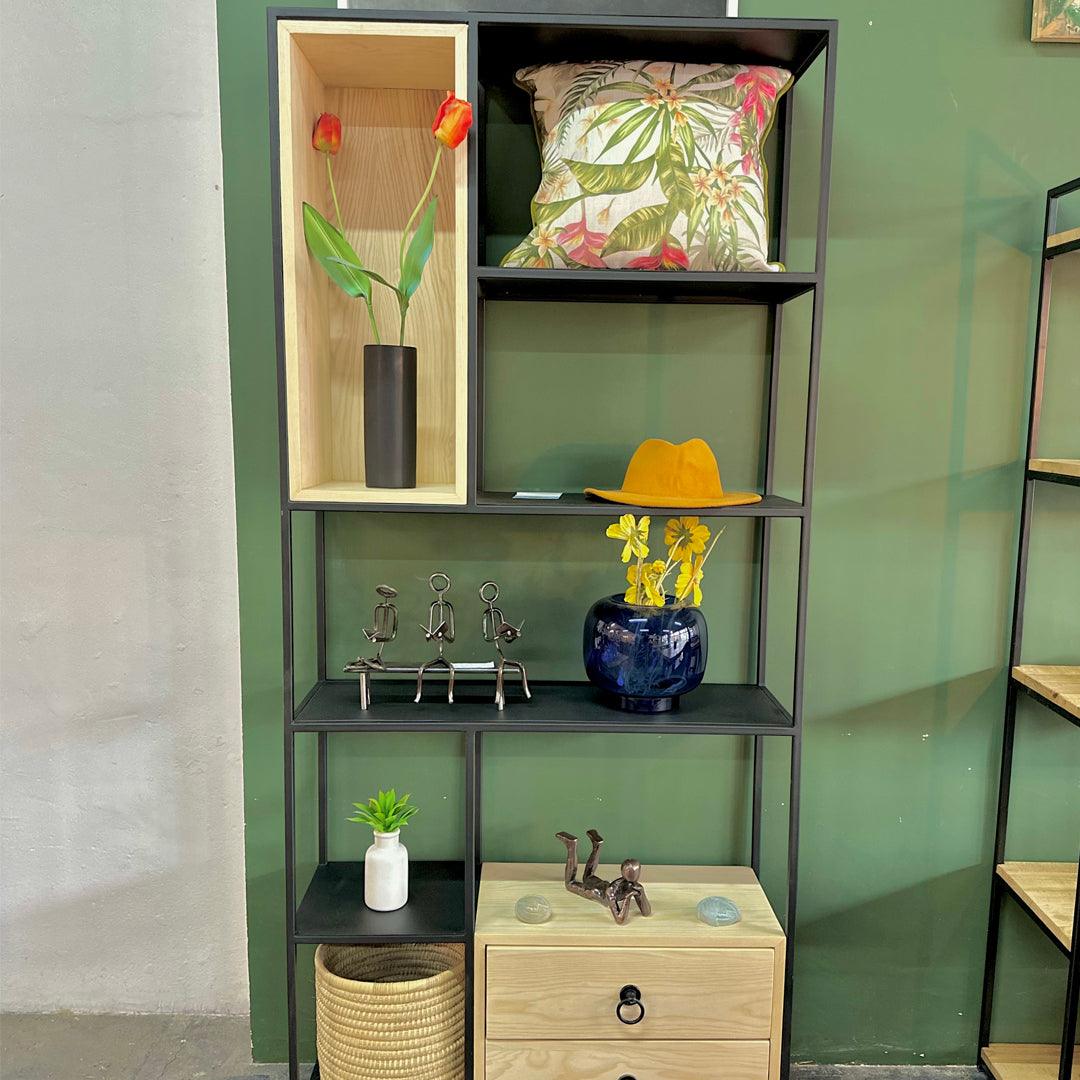 Ash wood and black powder coated steel Display Shelves from Timber Furniture Designs